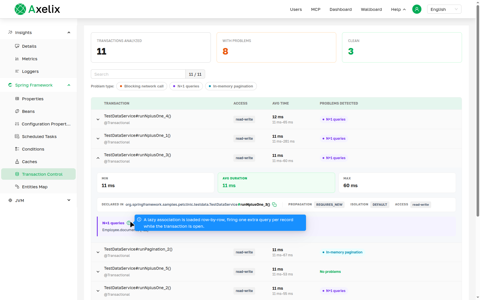 Axelix reporting an N + 1 in the UI