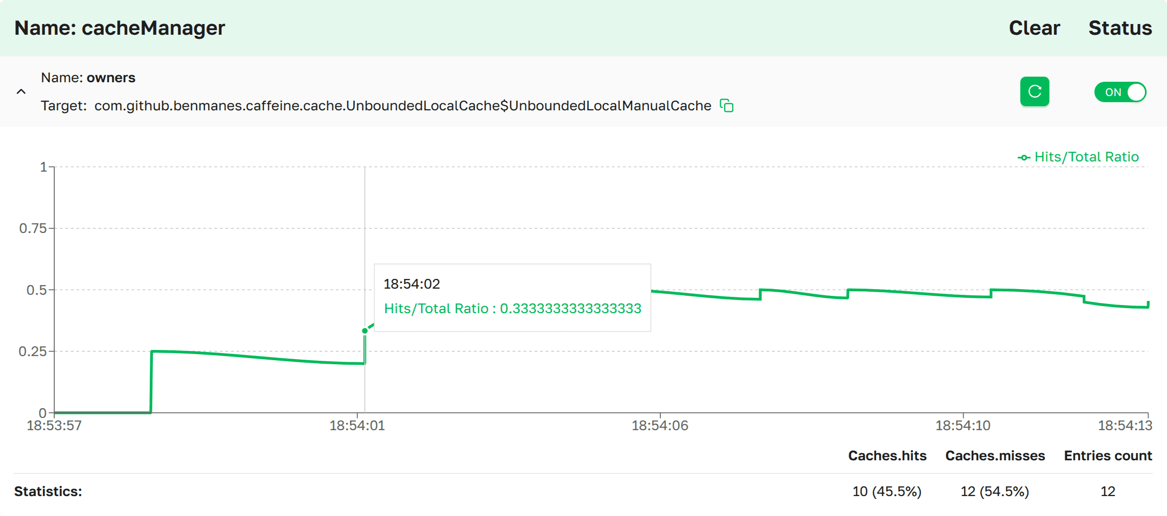 caches details page