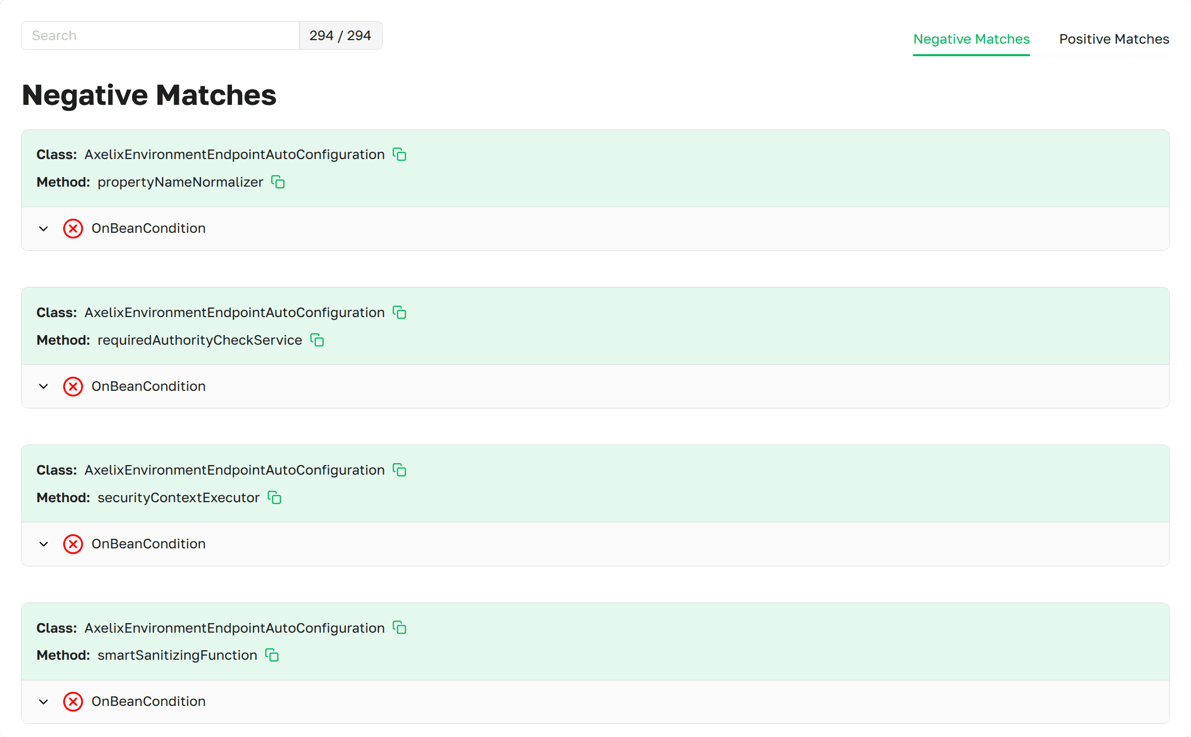 conditions main page