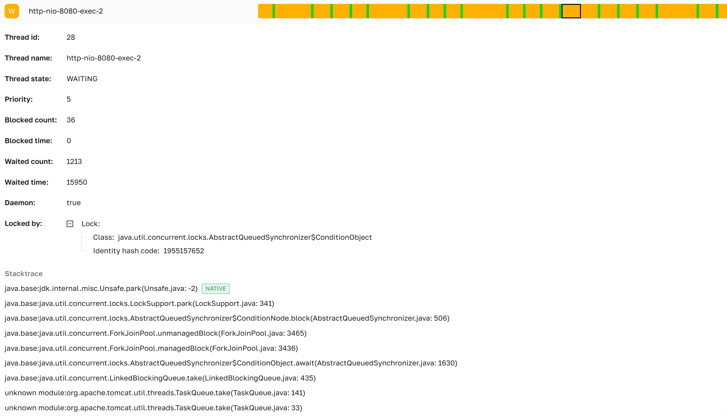 thread dump details page